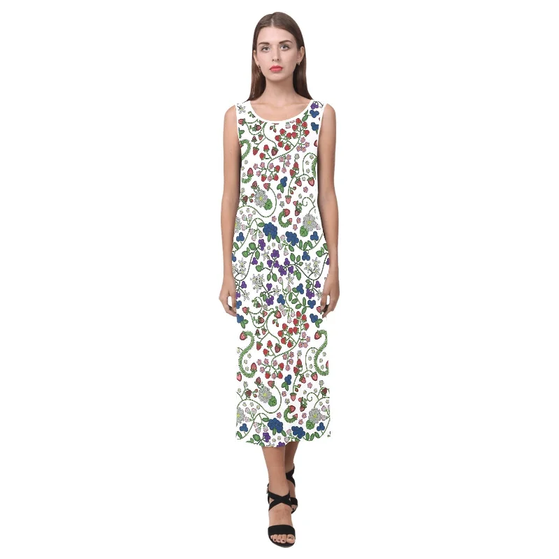Grandmother Stories White Phaedra Sleeveless Open Fork Long Dress Tunics Versatile stylish Grandmother Stories White Phaedra Sleeveless Open Fork Long Dress Tunics Versatile stylish