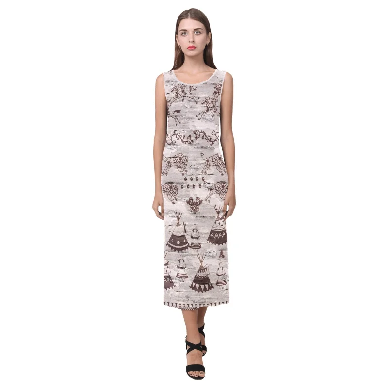Heart of The Forest Phaedra Sleeveless Open Fork Long Dress Tunics Fleece cozy