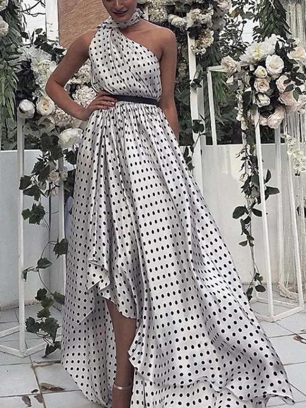 Off-the-shoulder Lace-up Irregular Long Dress Tunics Sale discount