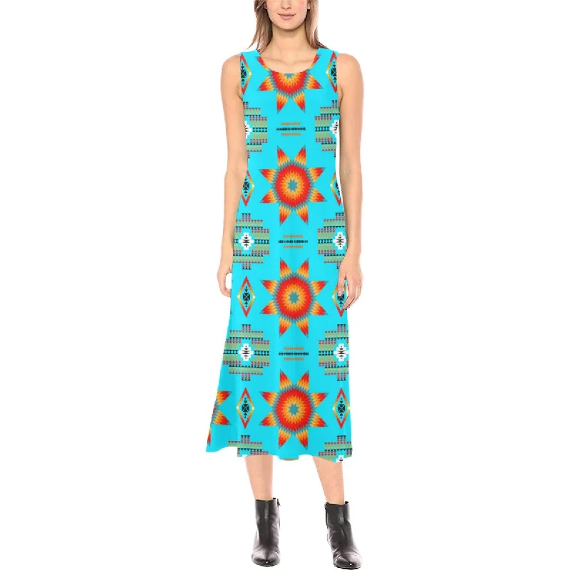 Rising Star Harvest Moon Phaedra Sleeveless Open Fork Long Dress Tunics Trendy modern Rising Star Harvest Moon Phaedra Sleeveless Open Fork Long Dress Tunics Trendy modern