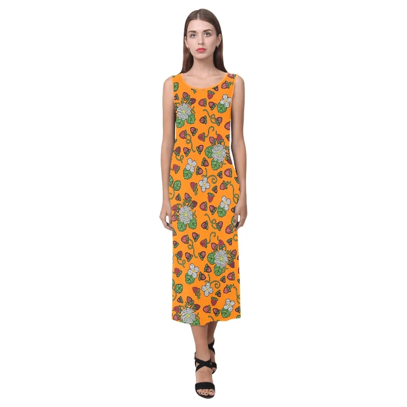Strawberry Dreams Carrot Phaedra Sleeveless Open Fork Long Dress Tunics Top rated