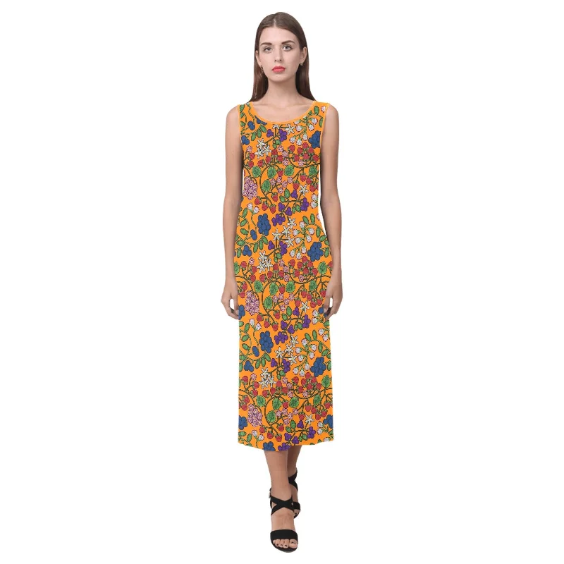 Takwakin Harvest Carrot Phaedra Sleeveless Open Fork Long Dress Tunics Formal black