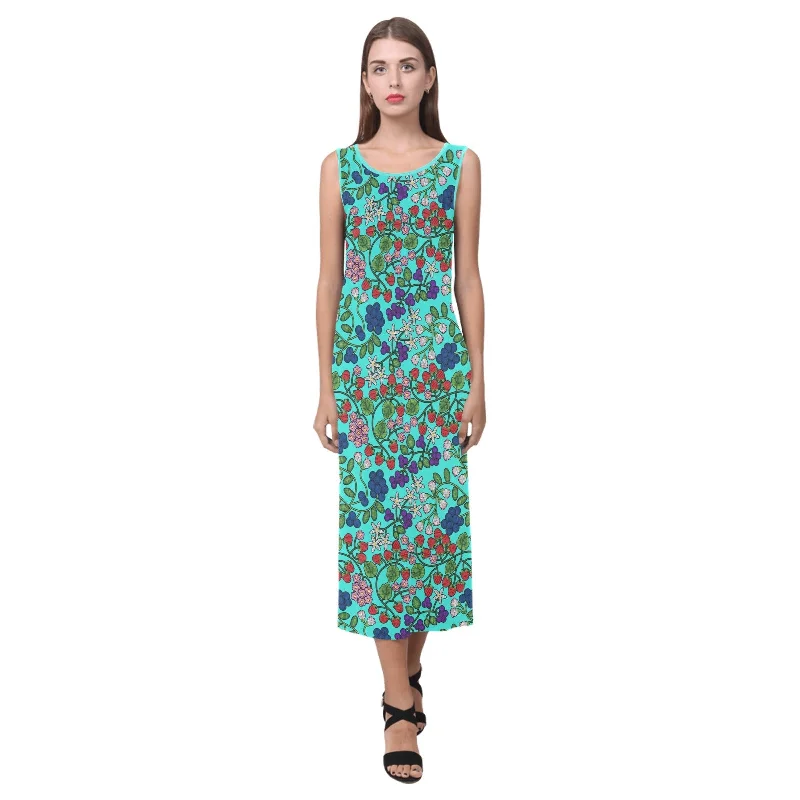 Takwakin Harvest Turquoise Phaedra Sleeveless Open Fork Long Dress Tunics Office stylish Takwakin Harvest Turquoise Phaedra Sleeveless Open Fork Long Dress Tunics Office stylish