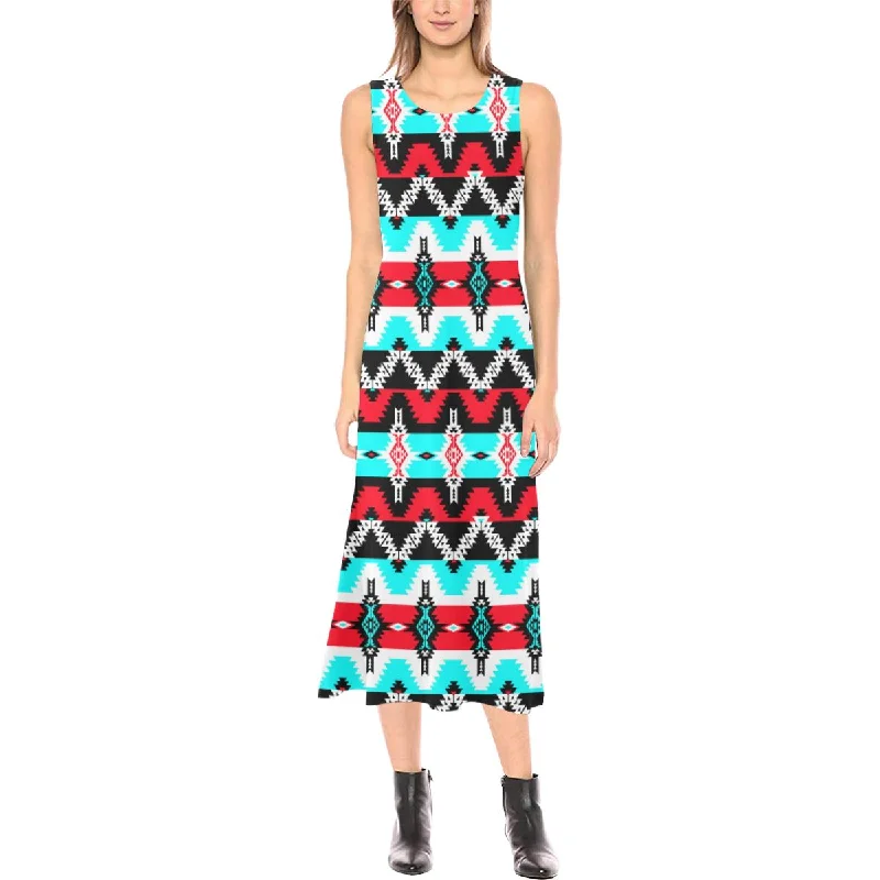 Two Spirit Dance Phaedra Sleeveless Open Fork Long Dress Tunics Solid Classic