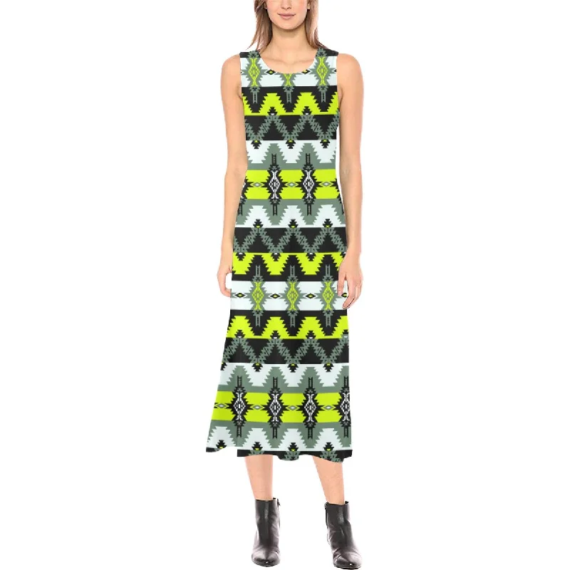Two Spirit Medicine Phaedra Sleeveless Open Fork Long Dress Tunics Short Trendy