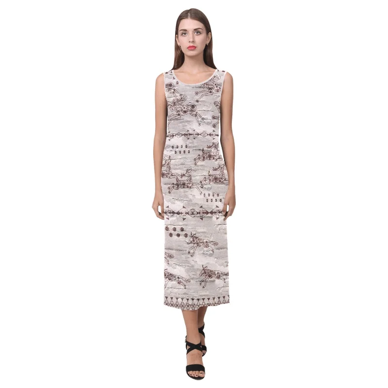 Wild Run Phaedra Sleeveless Open Fork Long Dress Tunics stripes playful