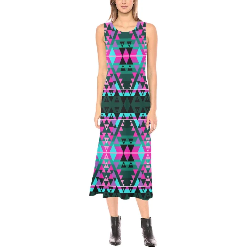 Writing on Stone Sunset Phaedra Sleeveless Open Fork Long Dress Tunics Fashionable chic Writing on Stone Sunset Phaedra Sleeveless Open Fork Long Dress Tunics Fashionable chic