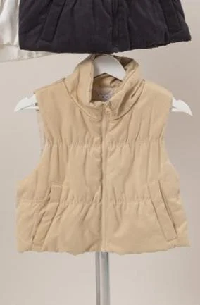 Zipper-Front Puffer Vest Stylish Hooded Vest