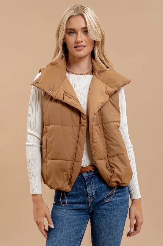 Mountainside Moment Asymmetrical Puffer Vest Street Style Vest
