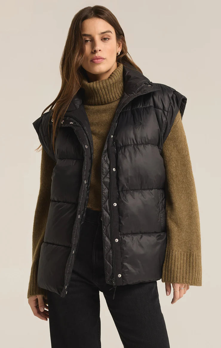Sundown Puffer Vest Structured Blazer Vest