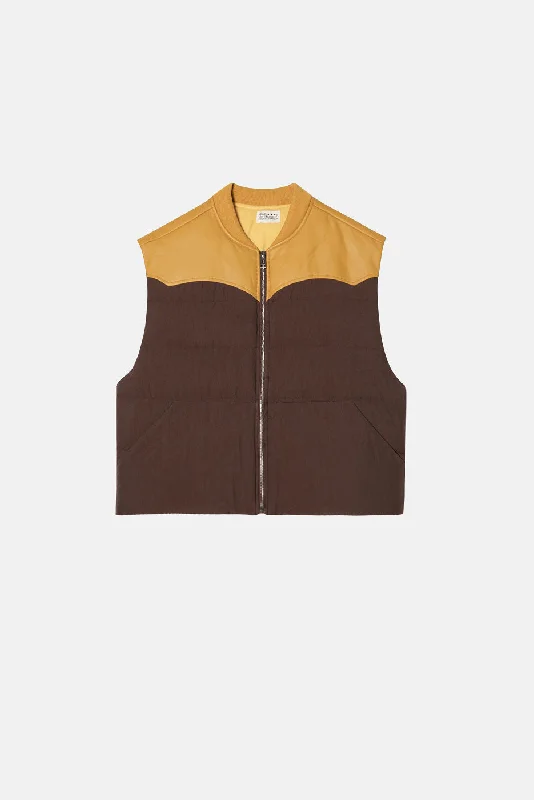WESTERN PUFFER VEST Hooded Long Vest