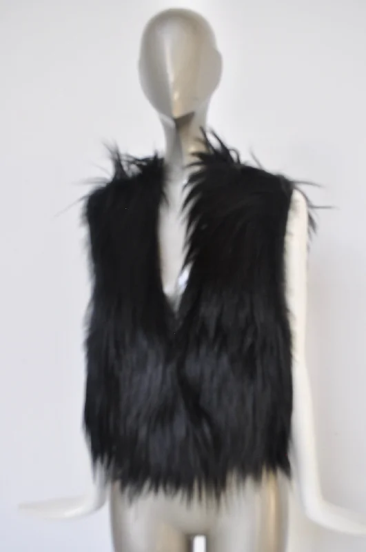 Helmut Lang fur and leather Vest Fitted Waistcoat Vest