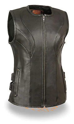 WOMENS MOTORCYCLE RIDERS BLK UPDATED SWAT TEAM STYLE LEATHER VEST BUTTERSOFT NEW Longline Knit Vest WOMENS MOTORCYCLE RIDERS BLK UPDATED SWAT TEAM STYLE LEATHER VEST BUTTERSOFT NEW Longline Knit Vest