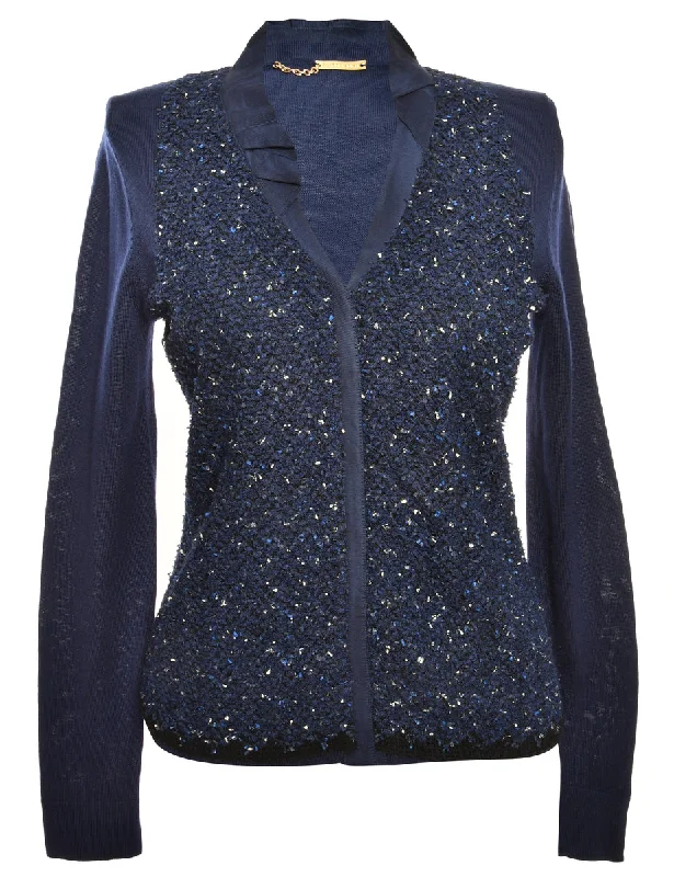 Blue Cardigan - M Machine Wash Dry Clean Hand Wash