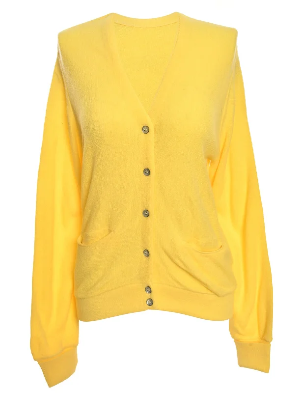 Button Front Yellow Cardigan - XXL Mesh Cardigan Canvas Denim