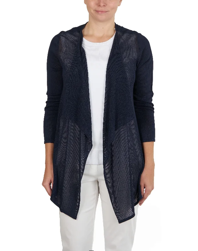 Drape Front Cozy Cardigan Bright Pastel Dark
