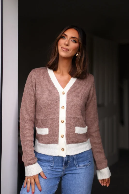 Brown Two Tone Button Up Cardigan Rayon Fabric Velvet Fabric Corduroy Fabric