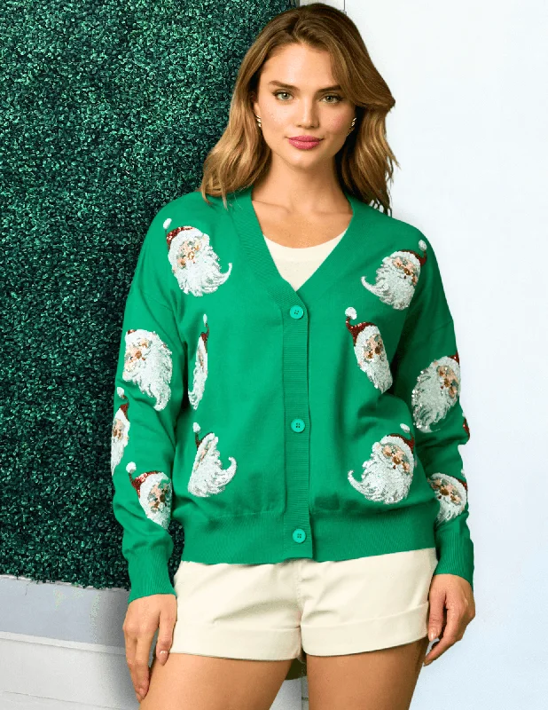 Sequin Santas Cardigan Sweater Wool Cardigan Cotton Cardigan Cashmere Cardigan
