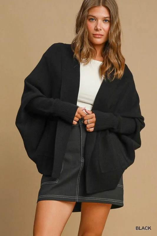 Open Front Cardigan Fleece Cardigan Nylon Polyester