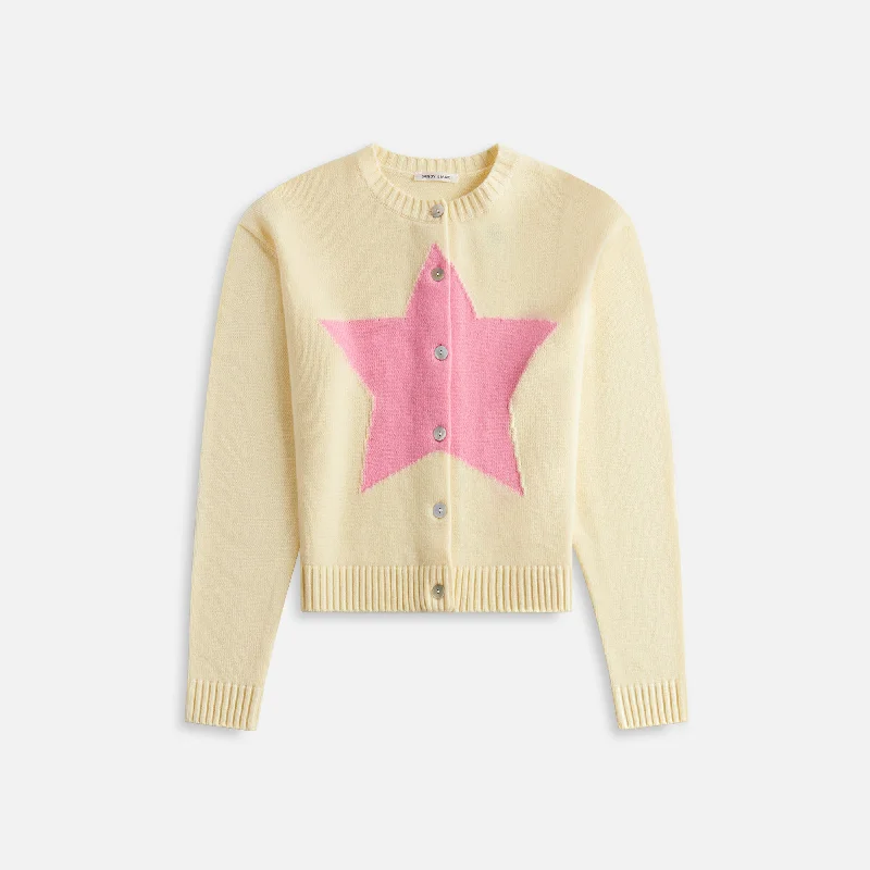 Sandy Liang Bouchette Cardigan - Butter Toggled Drawstring Belted