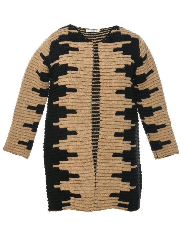 Aztec Print Cardigan - L Button Cardigan Zip Cardigan Pullover Cardigan