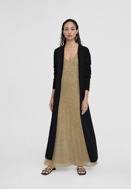 Long knit cardigan Terry Blend Velvet Blend Canvas Blend