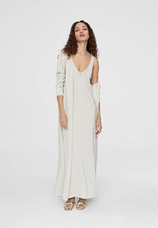 Long knit cardigan Mesh Blend Leather Blend Suede Blend