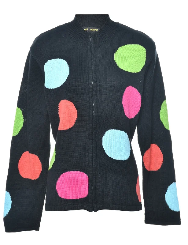 Multi-colour Cardigan - L Wool Fabric Cashmere Fabric Tweed Fabric