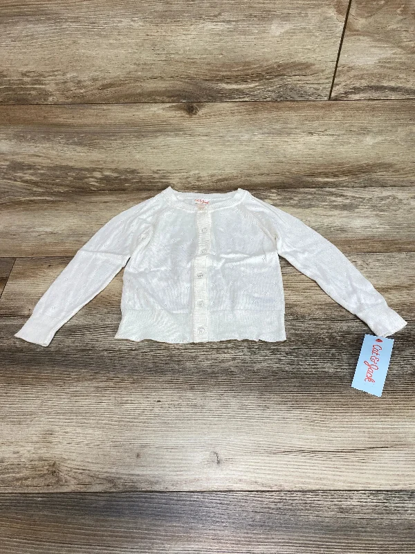NEW Cat & Jack White Pointelle Button-Up Cardigan sz 2T Cashmere Blend Cotton Blend Poly Blend