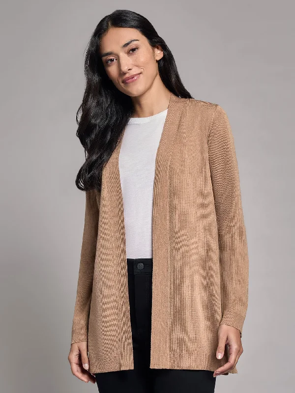 Open Front Icon Cardigan Silk Blend Satin Velvet