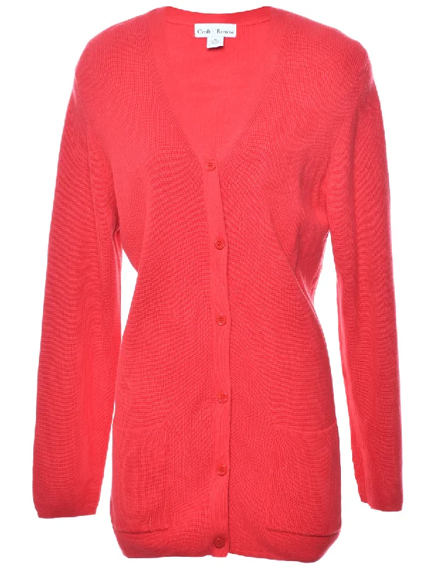 Red Cardigan - M Satin Fabric Silk Fabric Chiffon Fabric