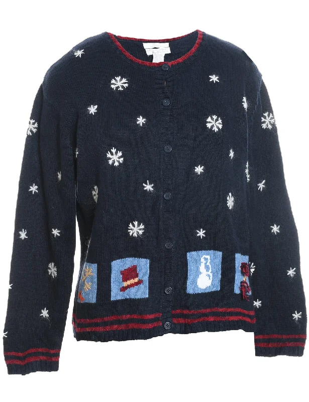 Snowfall Design Christmas Cardigan - L Modern Contemporary chic